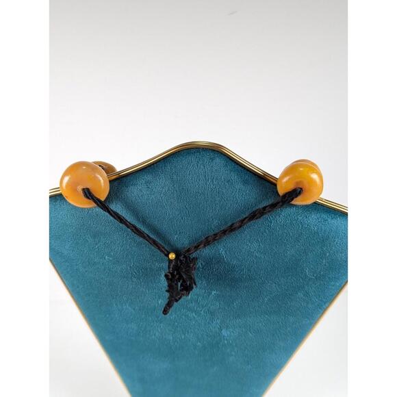 Vtg Yellow Resin & Metal Chunky Bead Necklace Big Bold Fashion Statement 1970's - Picture 7 of 8